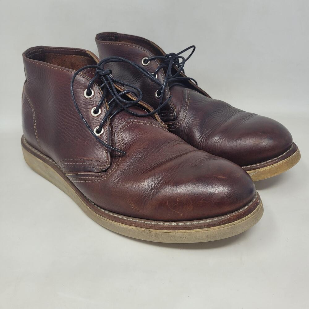 Red Wing Shoes Boots 8.5D Brown Leather Work Chukka Briar Oil Slick 3141 Lace Up